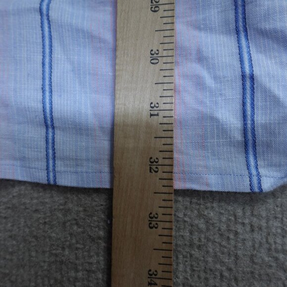 Tommy Bahama Shirt 3XL Blue Striped Long Sleeve Linen Blend - Picture 6 of 7